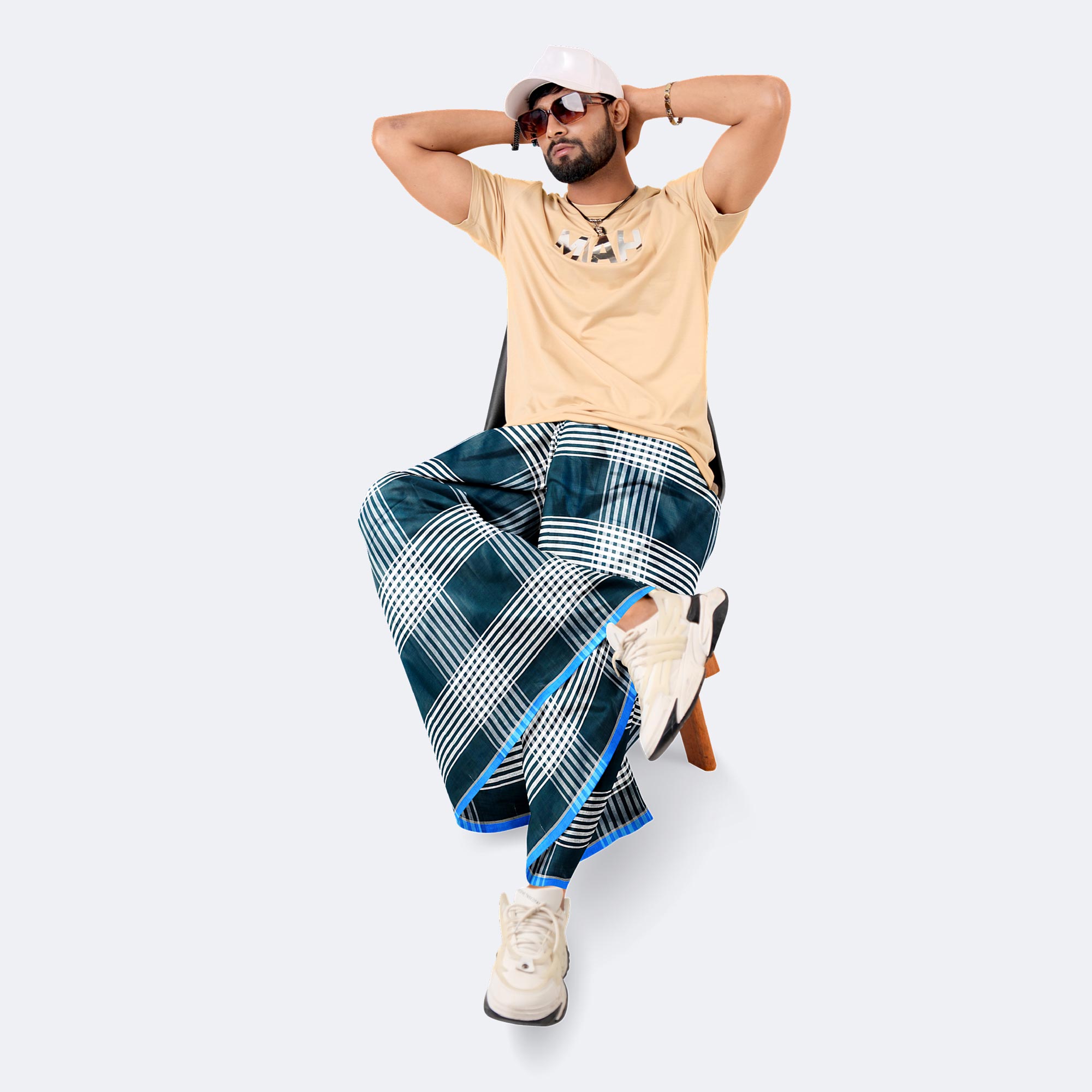 Everyday Wear Stylish Men’s Check Color Cotton Lungi - High Choice